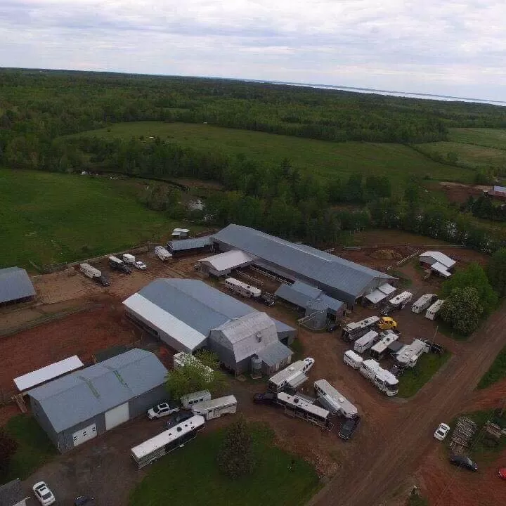 aerial view of creek view farm